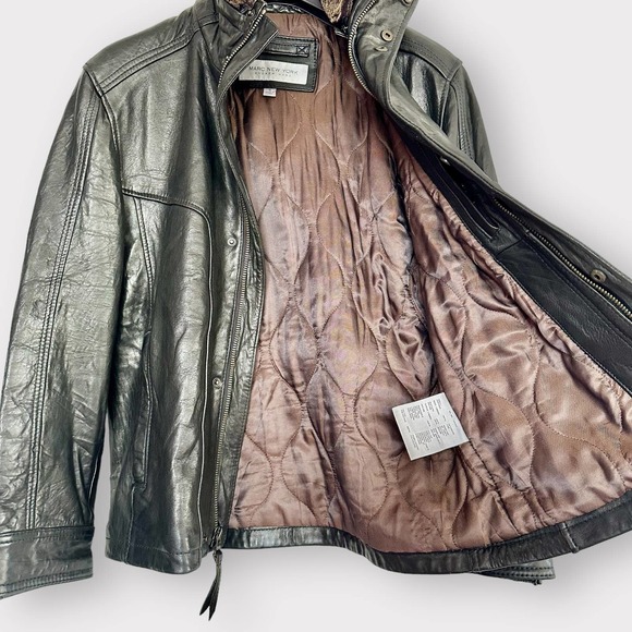 Andrew Marc Black Leather Jacket - Picture 10 of 12